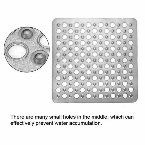 Quadratische Duschmatte rutschfest Anti-Form - fester Griff Gummi Bad Mathe 43x43cm - Bild 4 von 10
