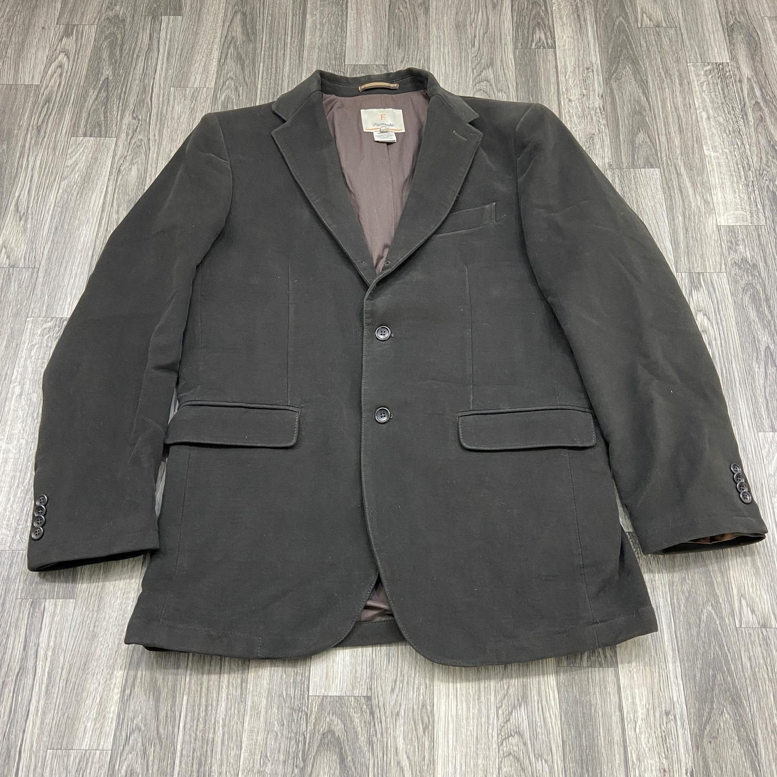 FACONNABLE Button Front Brown Blazer Jacket w/ Li… - image 2