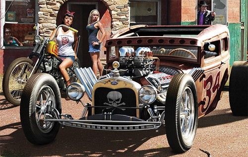 IMPRESIÓN ARTÍSTICA HOT ROD "RAT ROD ROADHOUSE" por Larry Grossman - Imagen 3 de 5