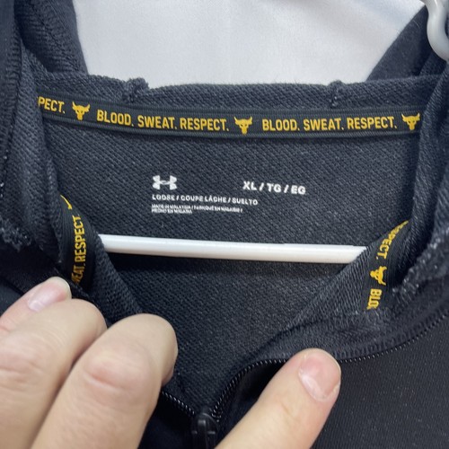 Under Armour Womens Project Rock Terry Hoodie 1351807-001 Black Size XL - Picture 2 of 8