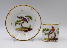 French Paris / Sevres Hand Painted Cup  Saucer w/Birds, Artist Signed L.C.