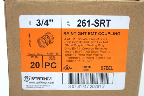 Bridgeport 261-SRT Regendichte EMT Kupplung 3/4 Zoll 33 Stück - Bild 3 von 6