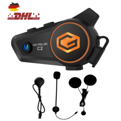 BT 5.3 Motorrad Headset Intercom Gegensprechanlage Bluetooth Helmet Interphone