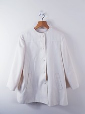 Julius Womens Pea Coat 12 Beige Button Up Blazer Jacket Double Breast Mix*