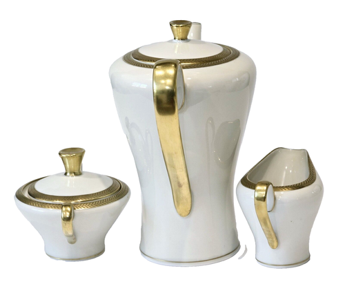 Antiguo Juego de Cafetera Alemana Edelstein 21 Piezas Crema Azúcar Tazas Platillos Etc - Imagen 4 de 19