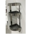 Ikea BROGRUND Shower Rack Stainless Steel 3 Tier Bathroom Corner Wall Shelf 