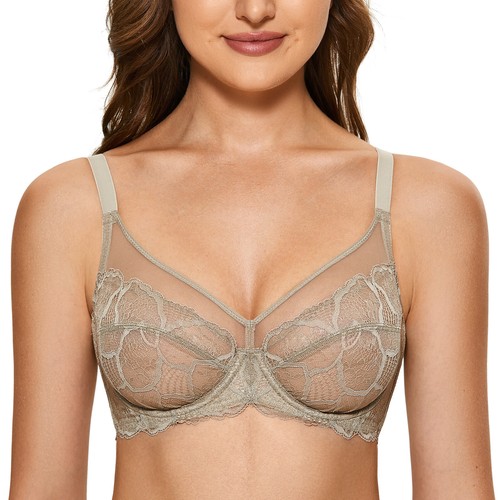 Sujetador con aros minimizador de encaje sin forro talla grande cobertura completa DOBREVA para mujer - Imagen 10 de 11