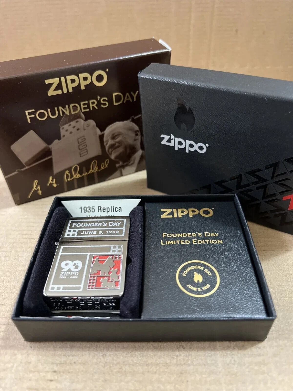 Zippo Windproof 1935 Replica Lighter Scottie Dogs 2 Sided Founder's Day 2022 NEW