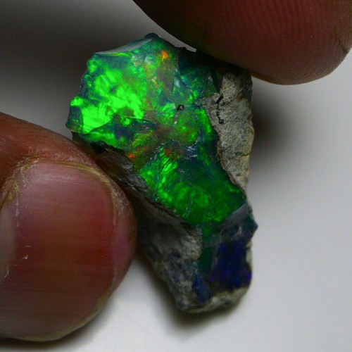 Schwarzopal grob 15,25 kt natürlicher äthiopischer Welo Opal Roh Feuer Jwelle... - Bild 11 von 12