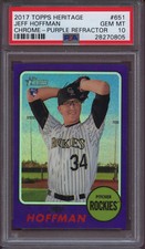 2017 Topps Heritage 651 Jeff Hoffman Chrome Purple Refractor PSA 10 Pop 1#568 RC