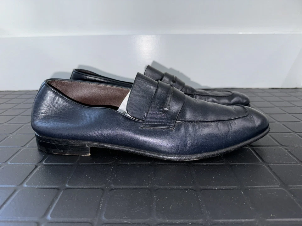 Mocasines Ermenegildo Zegna, MOCASINES L'ASOLA CUERO AZUL MARINO Foto 3 de 4