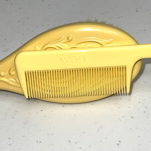 Juego de cepillos y peines para bebé Avon amarillo nuevo stock antiguo sin caja cerdas suaves vintage - Imagen 2 de 10