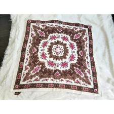 Vintage 100 wool gorgeous floral bright scarf