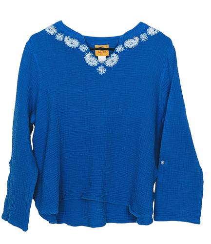 Ruby Rd Damengröße PXL bestickt Langarm High Low Top Rollriegel Ärmel - Bild 1 von 2