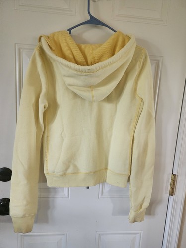 Vintage Hollister Zip Up Hoodie Yellow Size Medium - Picture 2 of 10