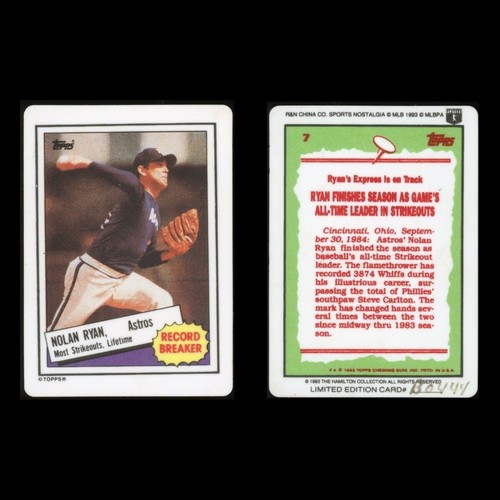 Nolan Ryan Topps 1993 Hamilton Collection PORCELAIN 12 Baseball Card Set COA - Picture 7 of 15