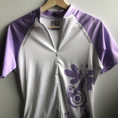 Primavera Bike Jersey, Bicycle, Size M, Primavera Cycles, Lilac and White EUC - Picture 2 of 6