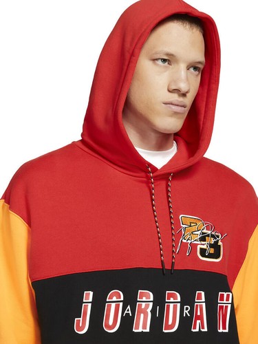 Jordan Sport Dna Pullover Men Red Yellow Hoodie CV2743-673 - Picture 3 of 6