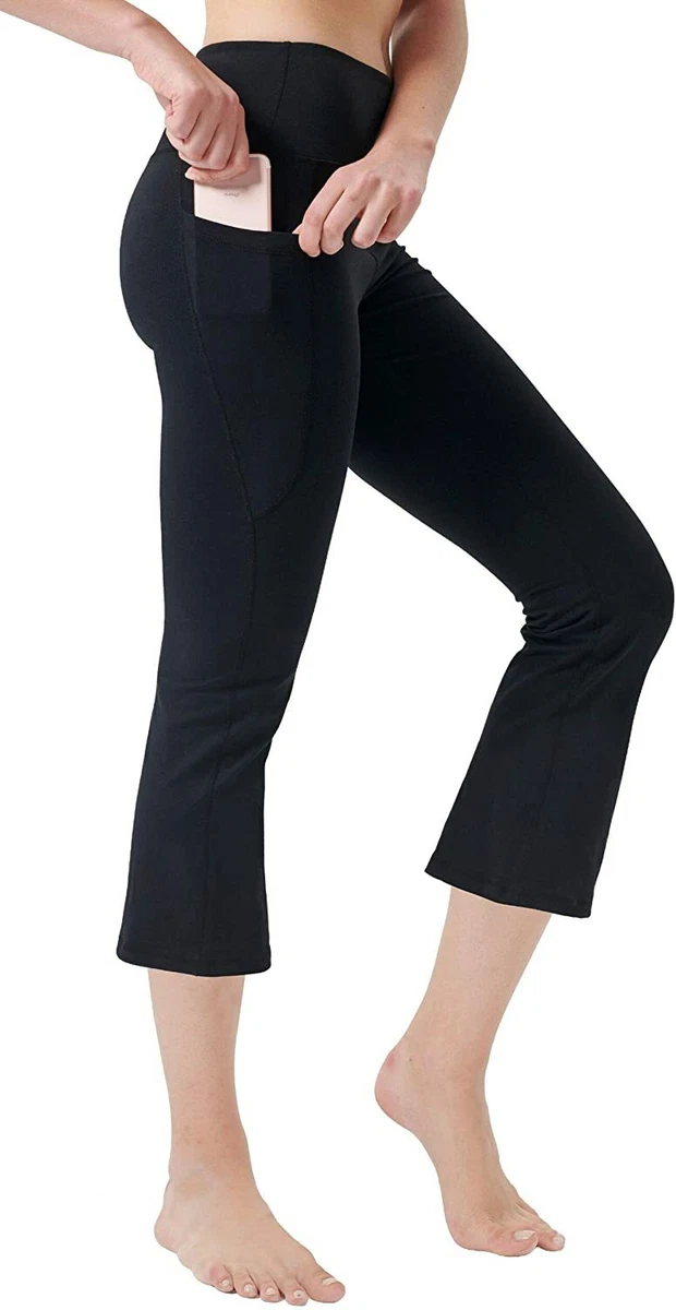 Zeronic Women's Yoga Capri Pants with Pockets Flare Workout