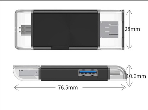 Typ-C TF-SD Kartenleser OTG Adapter Mini USB 2.0 Kartenleser 6-in-1 - Afbeelding 6 van 14