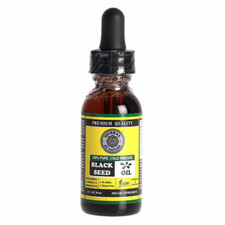 Black Seed Oil 1 oz - 100 Pure Cold Pressed Unrefined Cumin Nigella Sativa HBN