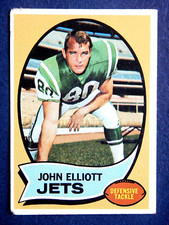 John Elliott #54 Topps 1970 Football Card (New York Jets) *VG