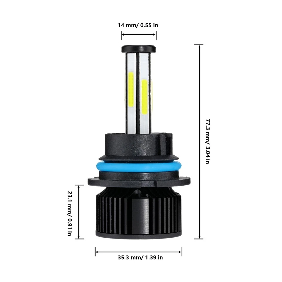 Faro LED de 6 lados haz alto/bajo + luz antiniebla 6000 k para Mitsubishi Galant 2007-2012 Foto 3 de 4