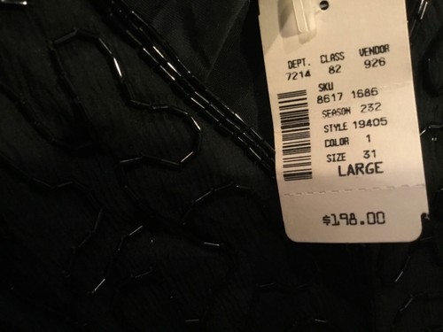 NEU MIT ETIKETT Vintage Cocktailkleid Pailletten Perlen offener Rücken Gr. L - Bild 10 von 12