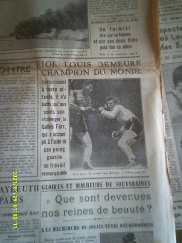 1935 -37 BOXE 2 JOURNAUX LE PETIT PARISIEN JOE LOUIS CHAMPION MONDE FARR-BAER - Imagen 3 de 5