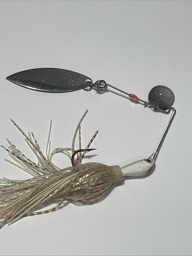 Strike King 4 Spinnerbait White Gold Hair Double Flasher Vintage Angelköder - Bild 1 von 7