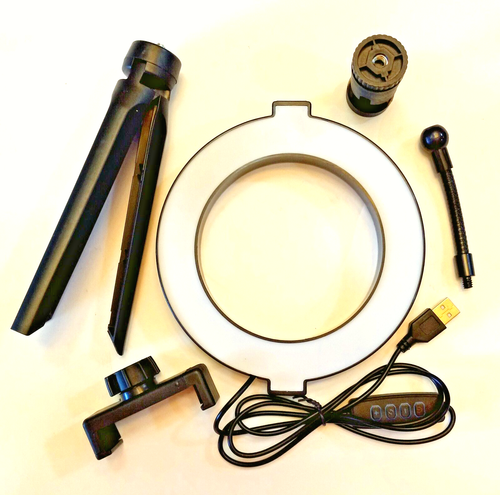 HYPE 6" LED Ring Halo Light 3 Color Temps 10 Brightness Levels Tripod USB Cable - Picture 2 of 4
