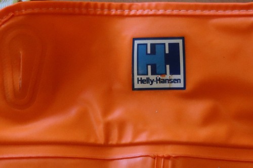 Vintage Helly Hansen Norway Orange Rain Bib Overall Pants D411 Medium  - Picture 4 of 9