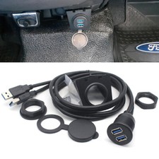 2 USB 3.0 Male To Female AUX Flush Mount Car Extension Cable for Truck Boat Jeep