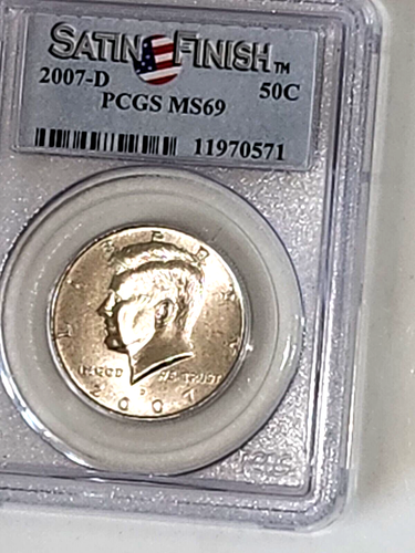 2007D 50C Kennedy Half Dollar Satin Finish PCGS MS69 Nice. - Picture 2 of 4