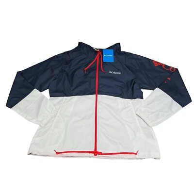 Columbia Flash Forward Logo Red White Blue Windbreaker Jacket Women's Size  M