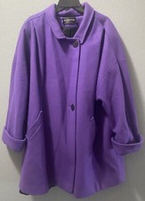 Komitor Jacket Womens Purple Wool Blend Lined Coat Vtg Usa Made