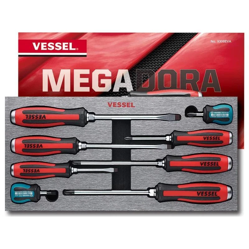 🔧 Juego 12pcs Destornilladores Vessel Megadora 930 JIS + Brocas + Trinquete Starby – Calidad Profesional De JAPÓN