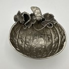 Mudpie Pewter Pumpkin Dish, Serve Nut~Dried Fruit~Candy Snack, Made in India
