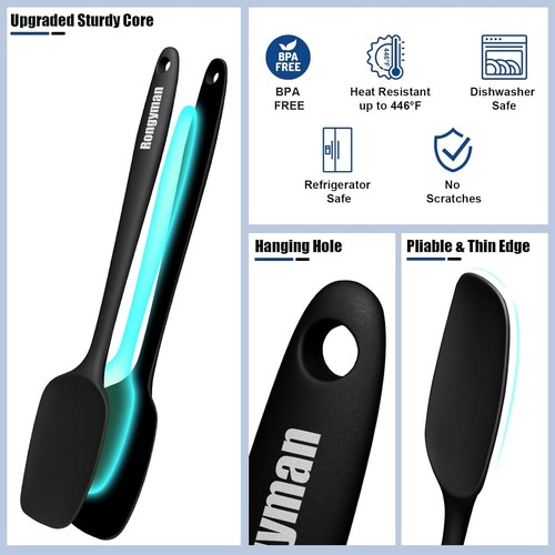 Silicone Spatula Set of 5 Spatulas Silicone Heat Resistant 446°F Kitchen Spatula - Picture 5 of 9