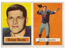GEORGE BLANDA 1957 Topps Football card #31 Chicago Bears Raiders EX