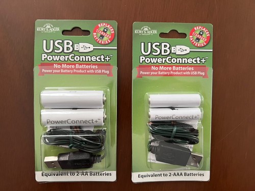 Kurt S Adler USB PowerConnect+™ 2 "AA" 2 “AAA” Batteries Converter USB0008 w New