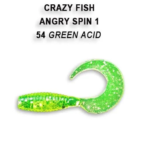 CRAZY FISH Angry Spin 1" 2,5mm Soft Eatable Lure 8pcs Micro Twister Squid Smell - Bild 8 von 18