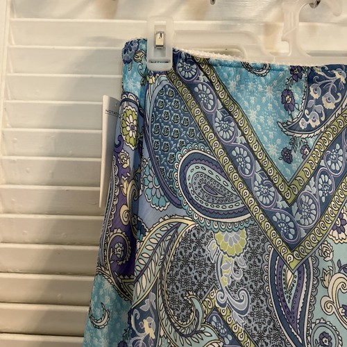 NWT - Notations Paisley Maxi A-line Skirt Large Layered Shear Paisley Flows $40 - Picture 3 of 12