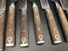 Antique Set Meriden Cutlery Rosewood Handle Flatware 4-Tine Fork & Knives