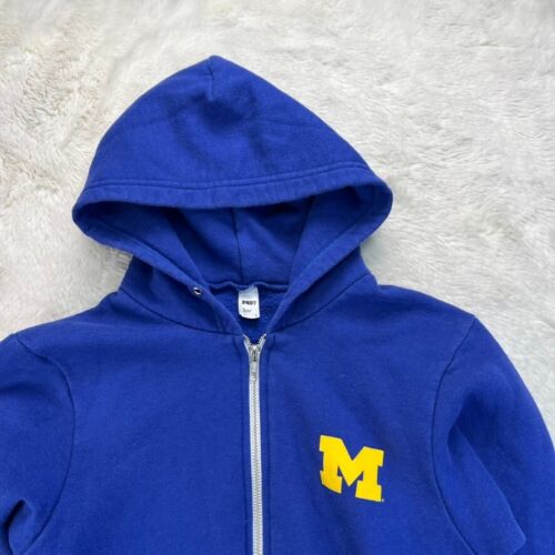 Michigan University Hoodie Unisex Small Blue / Yellow Full Zip - Picture 3 of 14