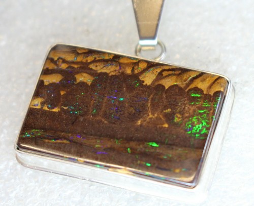 Boulder Opal 26,2 Karat 925er Silberanhänger Unikat - Bild 7 von 12