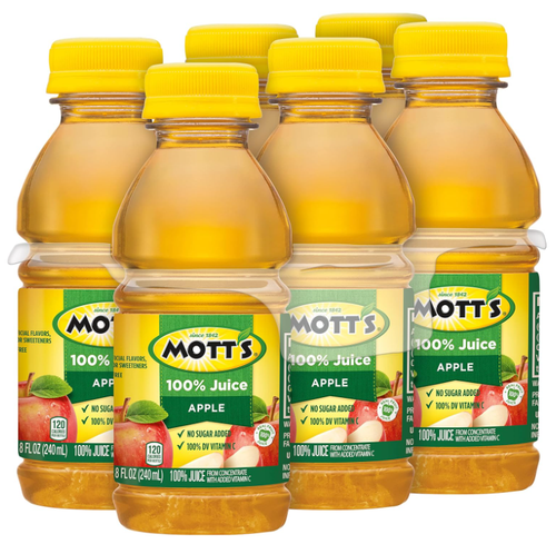 (24 Pack) Mott's 100% Original Apple Juice, Vitamin C Rich, No Added Sugar, 8 Oz - Picture 10 of 13