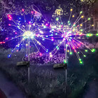 Luces Solares De Fuegos Artificiales Paquete 2 120 LED Lampara Solar Para Jardín