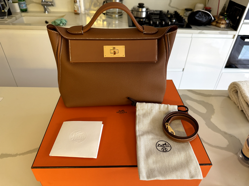 Hermes 24/24 Tasche 29 cm goldfarben gelbgold Hardware nagelneu & Quittung - Bild 5 von 8