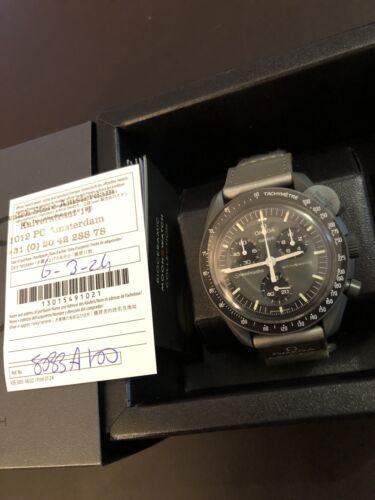 omega x swatch moonswatch mission to mercury SO33A100 New Unworn Dark Grey B&P - Picture 4 of 6